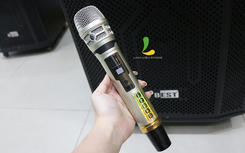 Loa kéo BEST 6930 - Loa kết nối bluetooth tặng kèm micro không dây hát karaoke - Hàng nhập khẩu