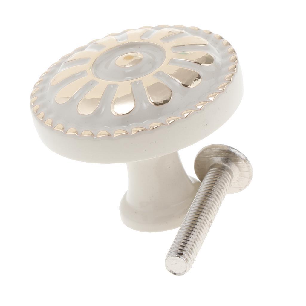 Zinc Alloy Round Knobs Pulls Handles with Screw for Cabinet