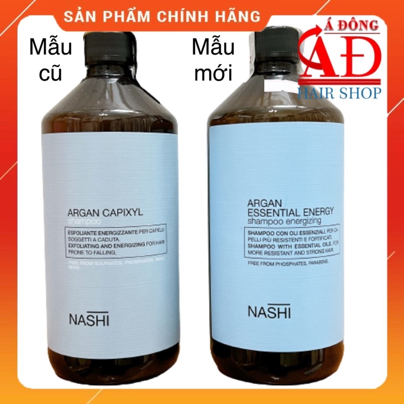 [+Tặng mũ trùm] Dầu gội giảm rụng tóc Nashi Argan Essential Energy 1000ML New