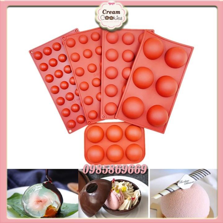 ✿✿✿Khuôn Hình Bán Cầu/Khuôn Silicon Làm Thạch,Mochi,chocolate,Đá Bi,Mousse,Pudding Hình Tròn Bán Cầu