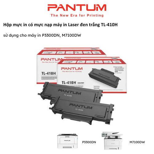 Hộp mực in có mực nạp máy in Laser đen trắng TL-410H dùng cho máy in P3300DN, M7100DW - Hàng chính hãng