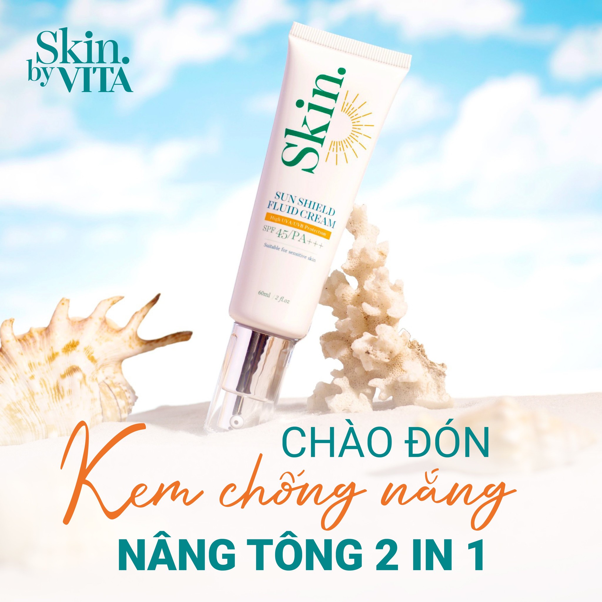 Kem chống nắng Skin. by VITA 60ml - Sunshield Fluid Cream