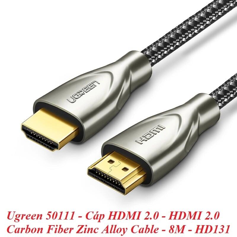 Ugreen UG50111HD131TK 8M màu Đen Cáp tín hiệu HDMI chuẩn 2.0 dây bọc lưới đầu hợp kim cao cấp - HÀNG CHÍNH HÃNG