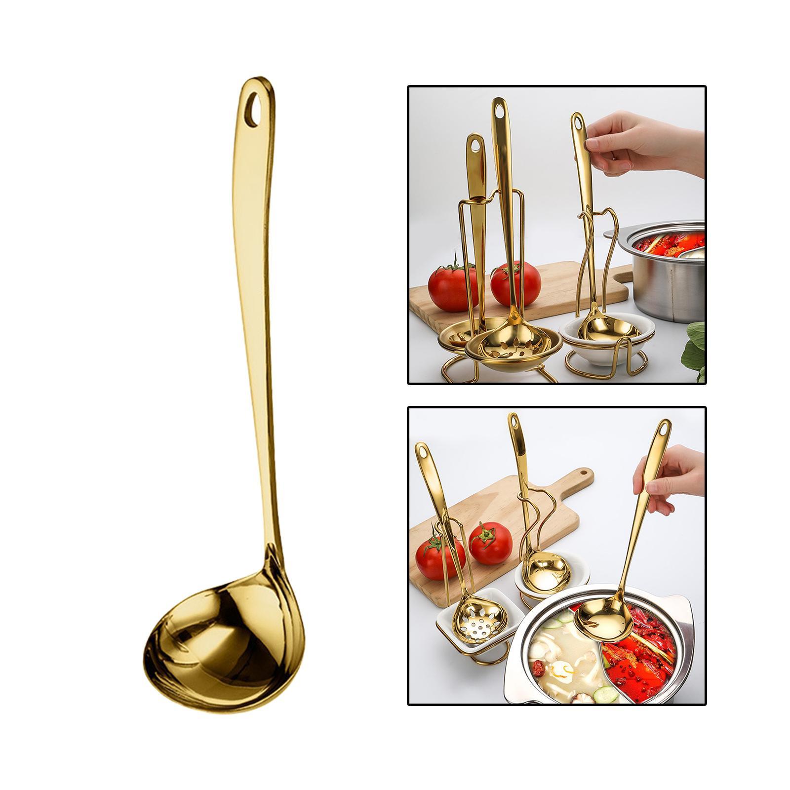 Cooking Ladle 10.6'' Stainless Steel Serving Spoon for Picnic camping