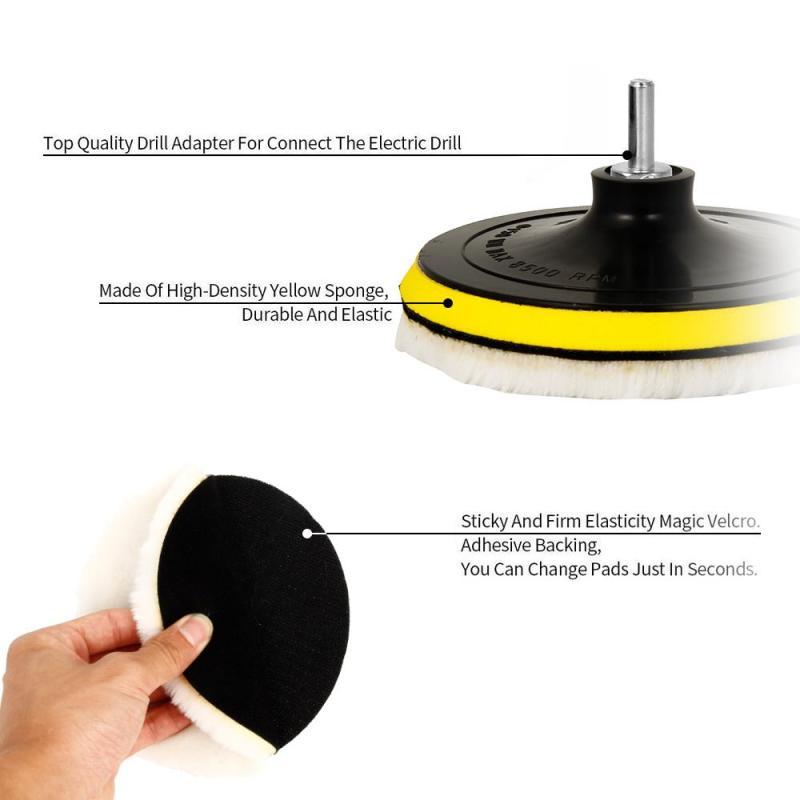 Bộ 5 Đĩa Len Đánh Bóng Xe Hơi 6 Món Tiện Dụng