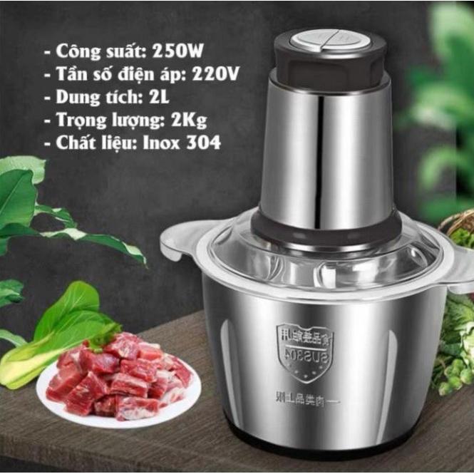 Máy xay thịt, máy xay sinh tố cối inox 3 lưỡi đa năng,Công suất 300W xay thịt, tỏi ớt, rau củ quả