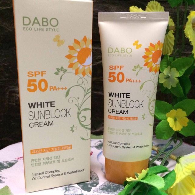 Kem chống nắng trắng da Dabo White Sunblock Cream Cao cấp Hàn Quốc 70ml + Móc khoá