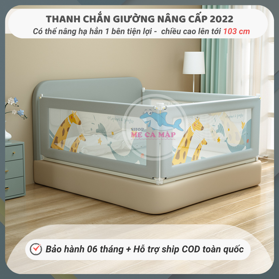 Thanh chặn giường nâng hạ 1 bên, thanh chắn giường cao 103cm có 3 màu