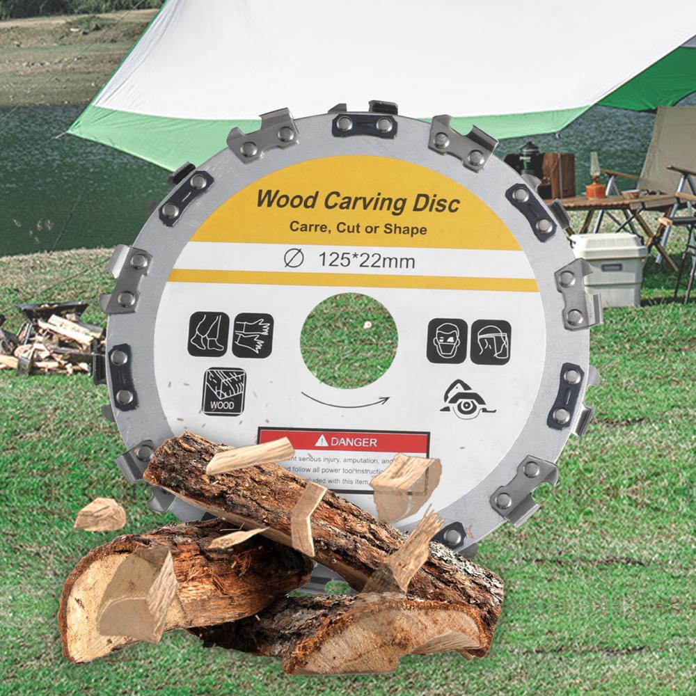 125mm 14T Woodworking Disc Angle Grinder Chains Disc Wood Plastics Carving Shaping Cutting Disc