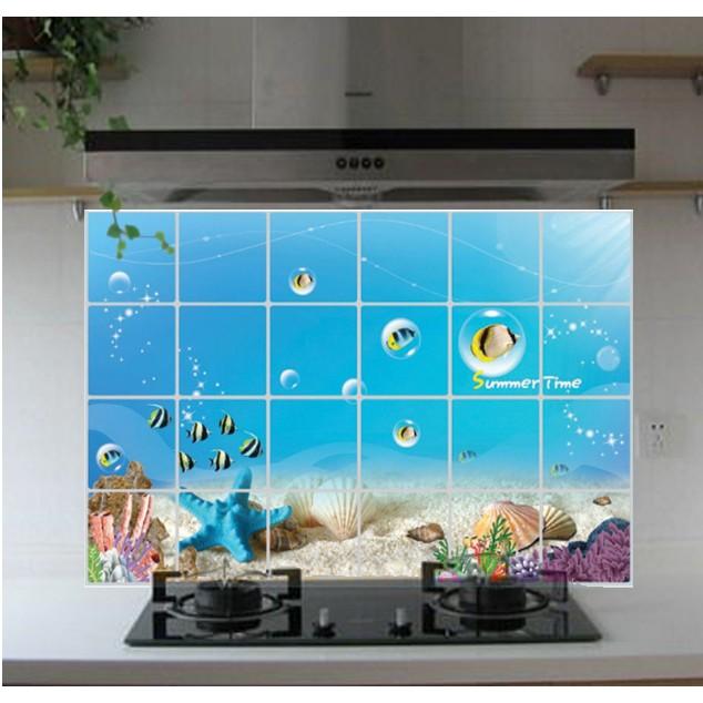 Decal Dán Bếp Tráng Nhôm Cách Nhiệt - Đại dương lớn Summer Time