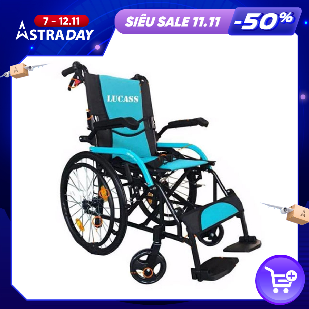 Xe lăn hợp kim nhôm siêu nhẹ cao cấp Lucass X63