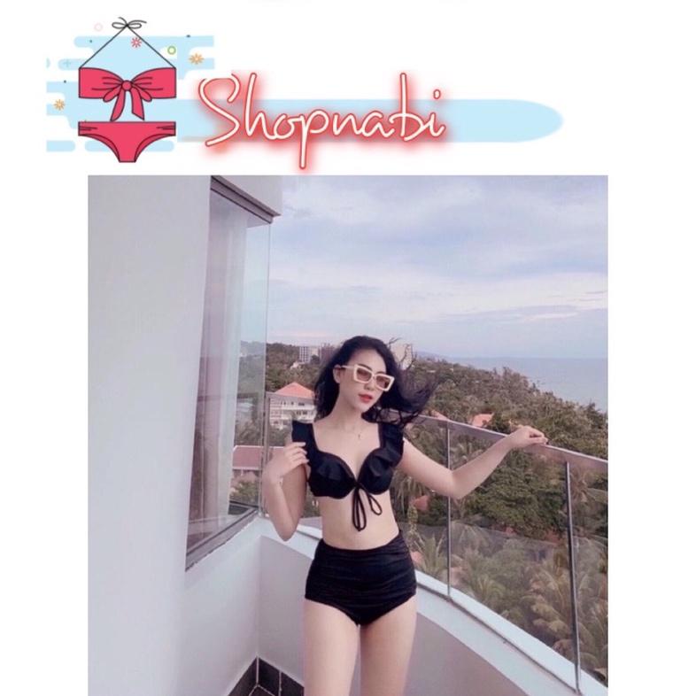 Đồ bơi nữ 2 mảnh quần cạp cao- Bikini đi biển áo tắm mút dày nâng ngực CÁNH TIÊN NGỰC- shopnabi