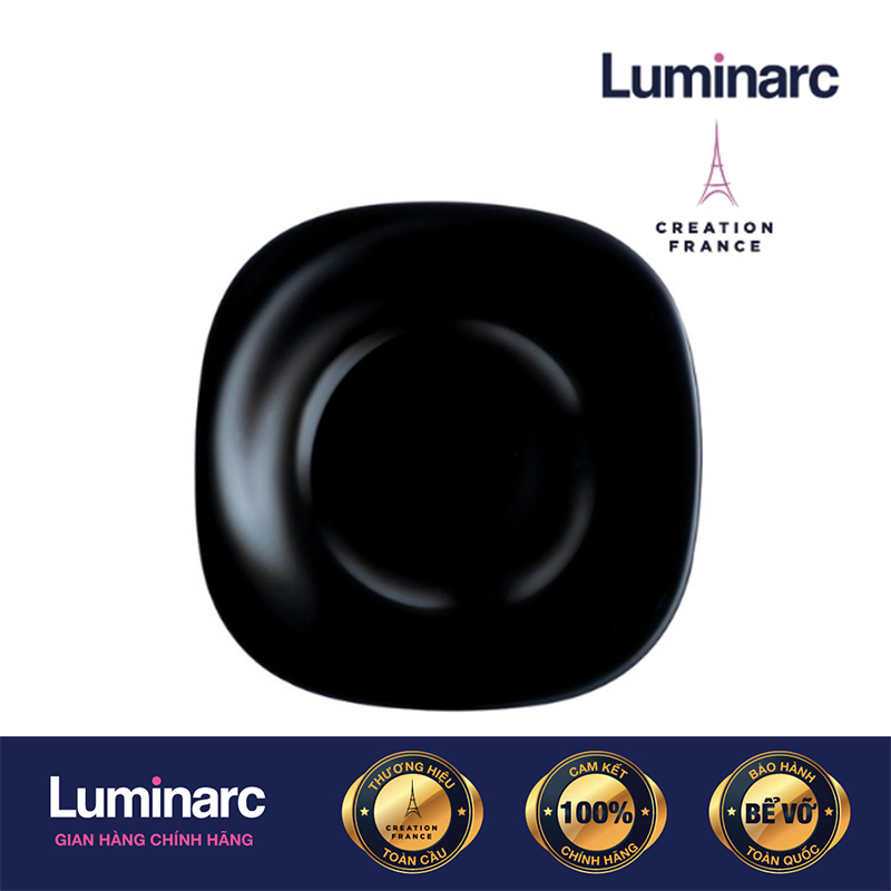 Bộ 6 Đĩa Sâu Thuỷ Tinh Luminarc Carine Đen 21cm - LUCAH3661