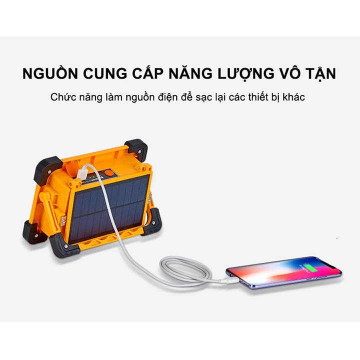Đèn Cầm Tay Năng Lượng Mặt Trời Cao Cấp - Dành Cho Cắm Trại, Leo Núi, Làm Việc Ngoài Trời