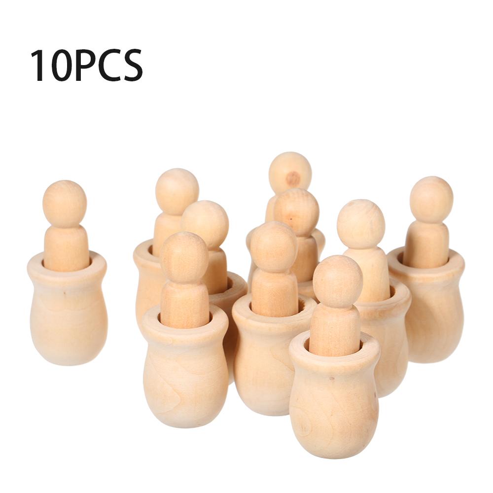 Bộ đồ chơi 10 Búp Bê Chốt Bằng Gỗ Thủ Công Mỹ