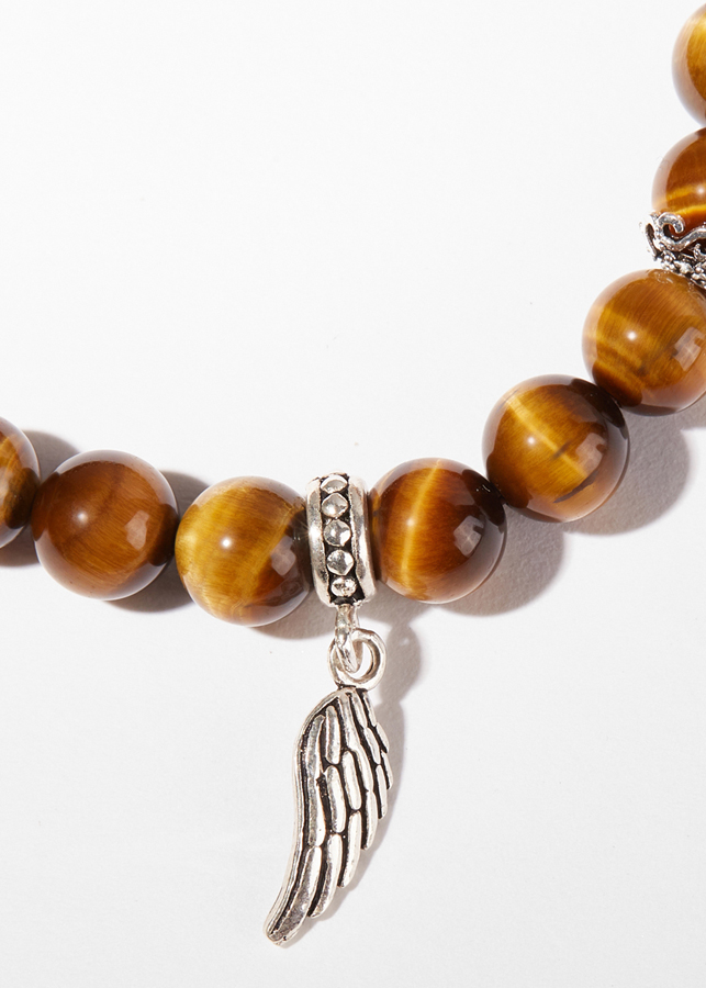Vòng tay đá mắt hổ phối cánh bạc Ngọc Quý Gemstones