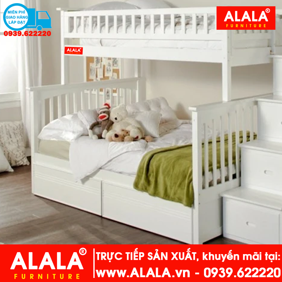 Giường tầng ALALA105 (1m2, 1m4) gỗ thông nhập khẩu - www.ALALA.vn® - Za.lo: 0939.622220