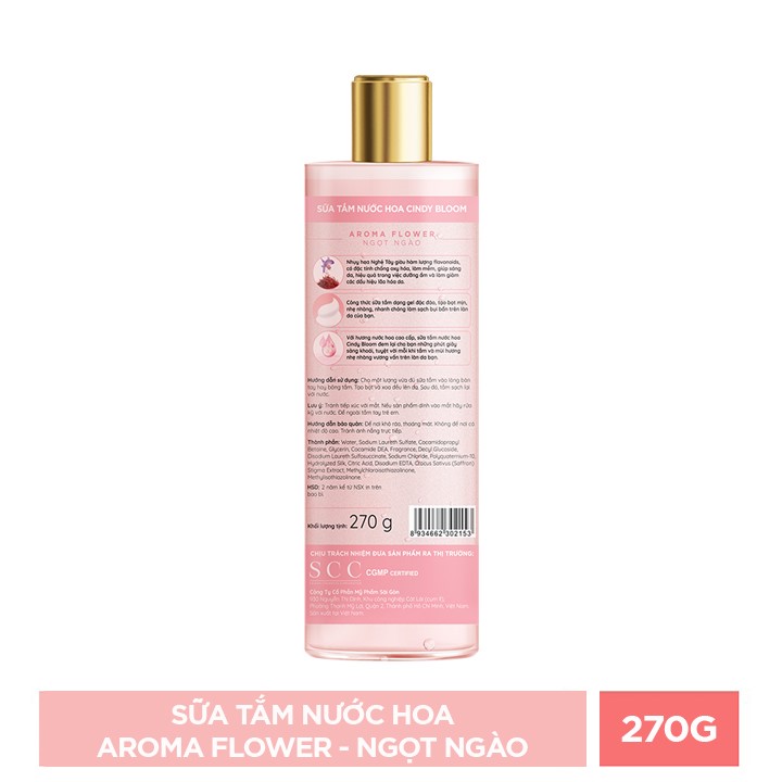 Bộ Nước Hoa Cindy Bloom 50ml &amp; Sữa Tắm Nước Hoa 270g Aroma Flower - Ngọt Ngào