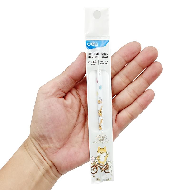 Ruột Bút Gel 0.38 mm - Deli CG68-BK - Mực Đen