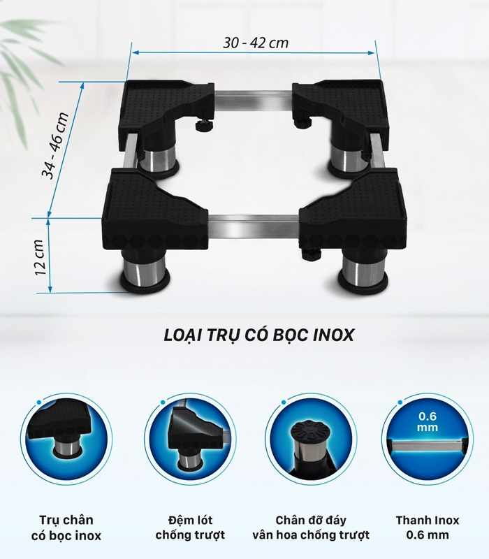 Chân Kệ Máy Lọc Nước Máy Rửa Chén Quạ Điều chỉnh 30-46 cm DVCK-00001
