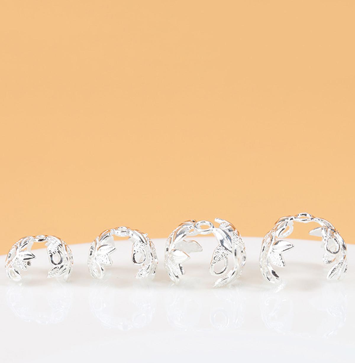 Combo charm bạc hoa ôm hạt xỏ ngang - Ngọc Quý Gemstones
