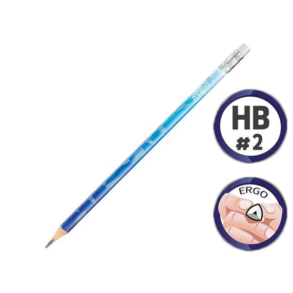 Bút Chì Đen Có Gôm HB - Maped (Màu Thân Bút Giao Ngẫu Nhiên)