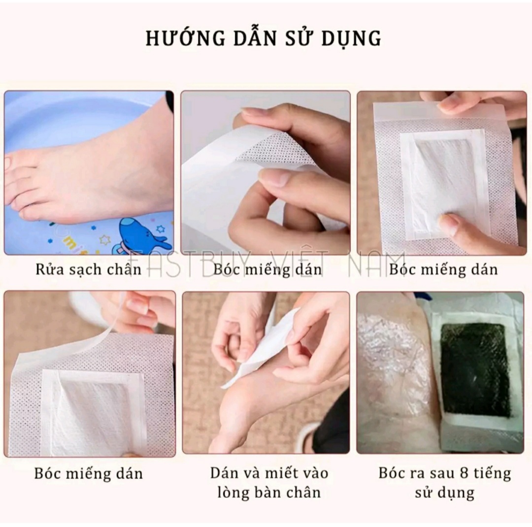 HỘP 50 MIẾNG DÁN BÀN CHÂN THẢI ĐỘC GIẢI ĐỘC LOẠI TỐT