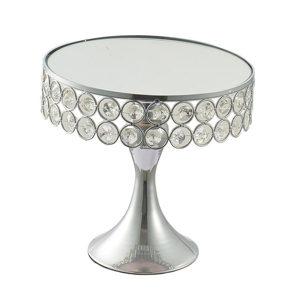 Nordic Style Metal Wedding Cake Stand Mosaic Crystal Cake Tray 20cm Dia