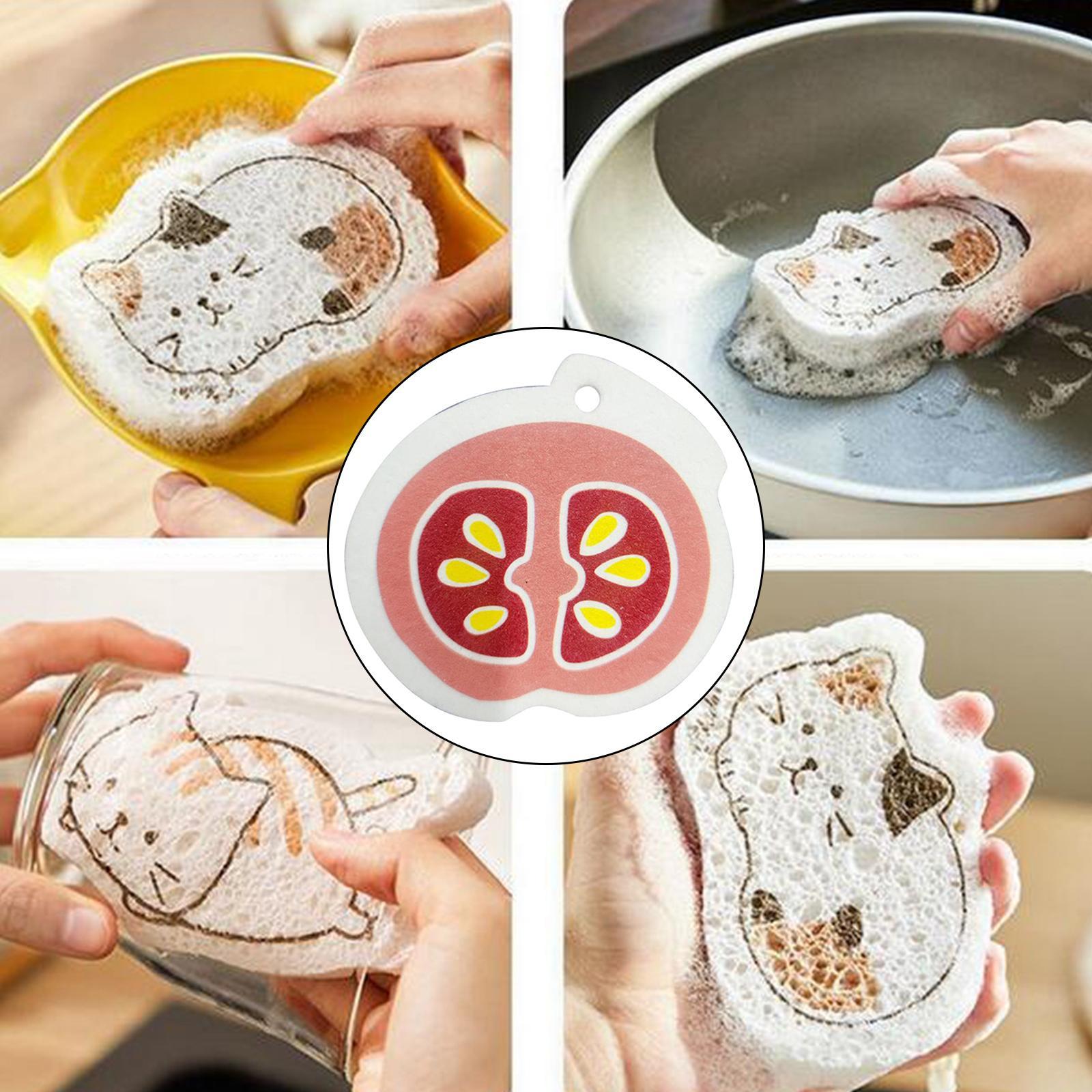 2Pcs Wood Pulp Sponge Odor Resistant General Purpose Cleaning for Kitchen