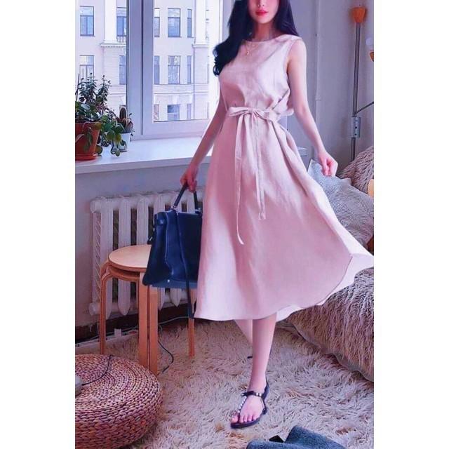 Đầm Suông Dài Nhiều Màu Nút Sau