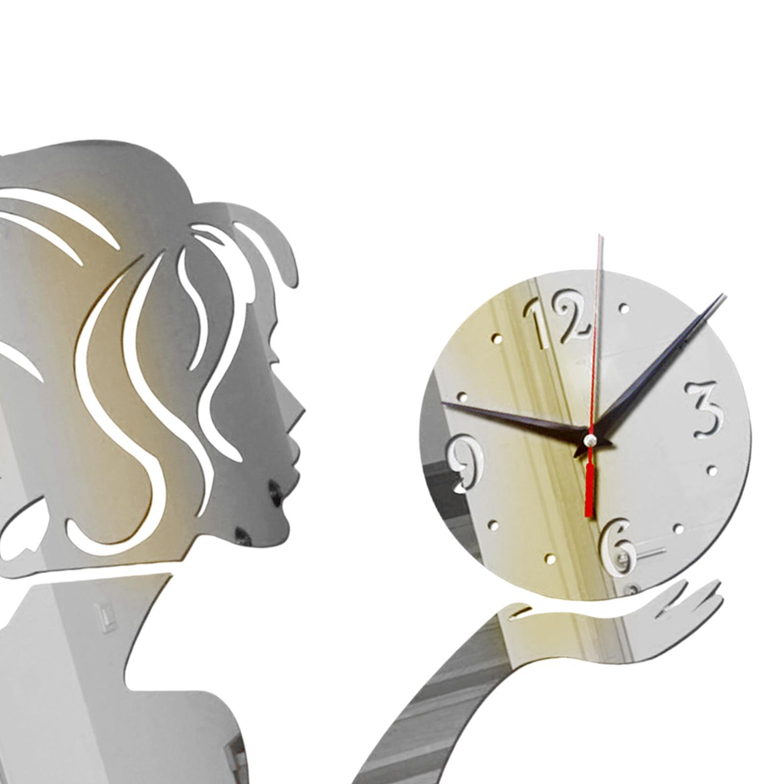 Modern Wall Clock 3D DIY Sticker Clock for Home Decoration