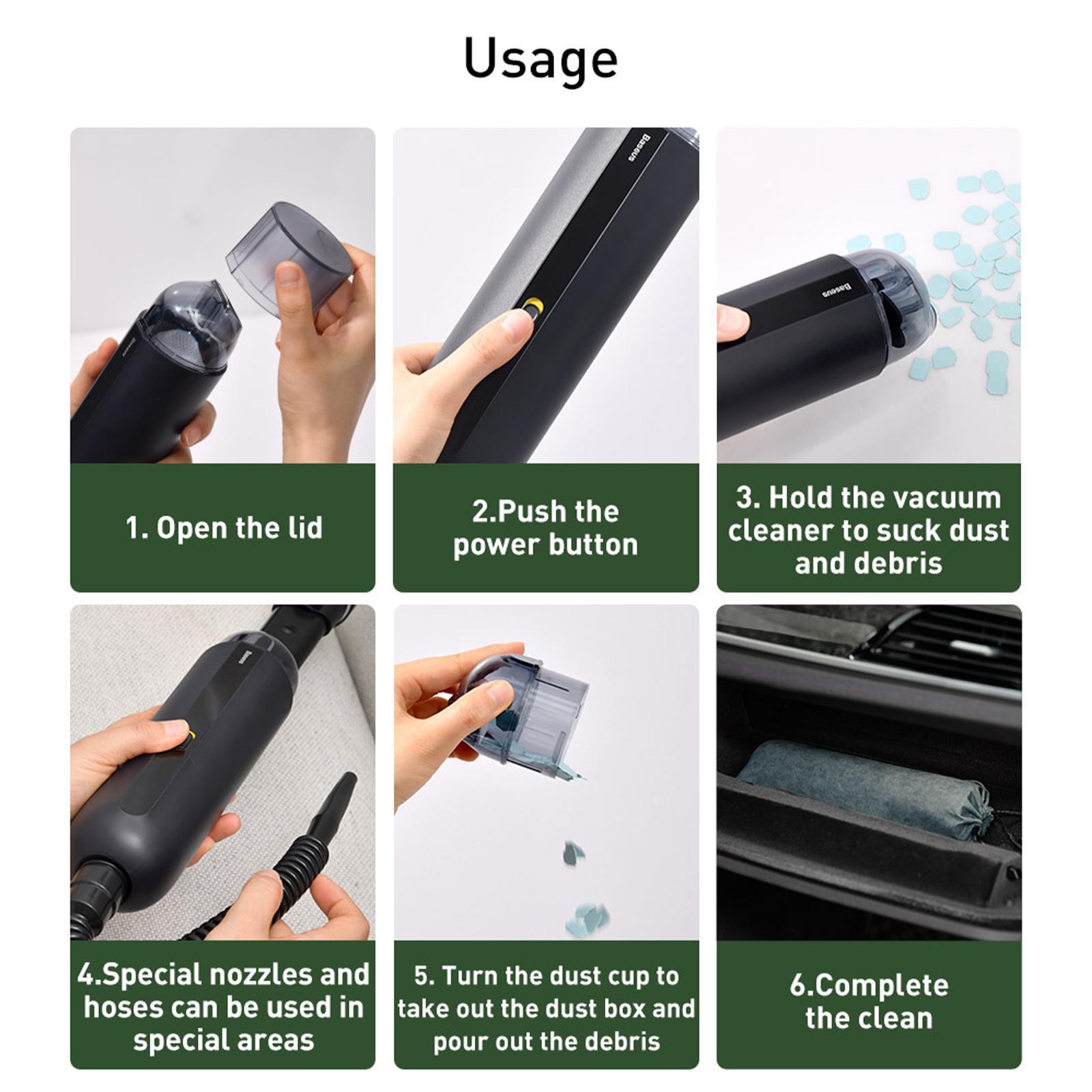 Mini Car Vacuum Cleaner USB Rechargeable 5000PA Powerful Suction for Computer Home
