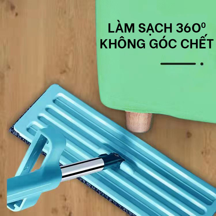 Cây Lau Nhà Đa Năng Thông Minh Xoay 360 Độ Siêu Sạch Tách Nước, Dùng Lau Khô Và Lau Ướt-Tặng Kèm Bông Lau 2 Miếng Bông Lau