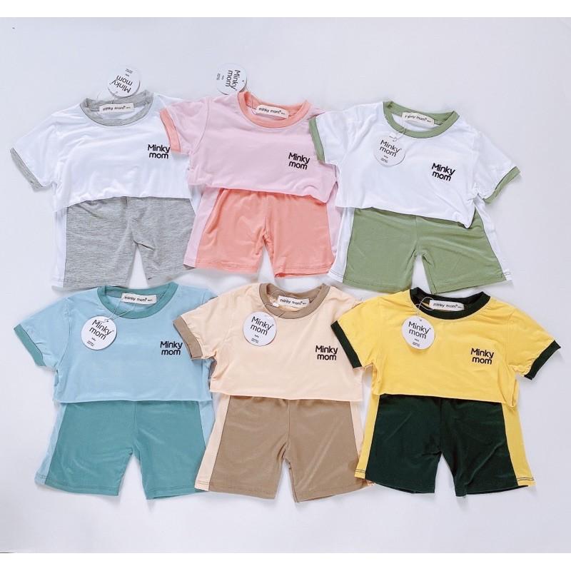 Bộ thun thêu ngực co giãn mềm mịn cho bé từ 7-25 kg