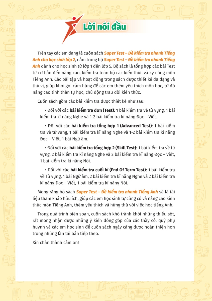 Super Test - Đề Kiểm Tra Nhanh Tiếng Anh Cho Học Sinh Lớp 2_MEGA