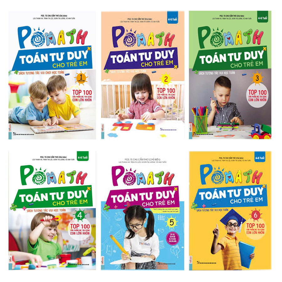 Combo Pomath Toán Tuổi Thơ Cho Trẻ Em Từ 4-6 Tuổi (6 Tập) Tặng 1 Cuốn Truyện Song Ngữ Bìa Cứng (ngẫu nhiên)