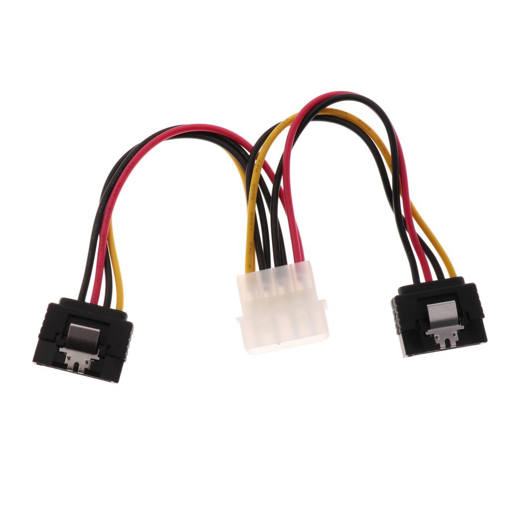 To Dual SATA Power Adaptor Cable 4-pin to 15-pin For HDD Hard Drive
