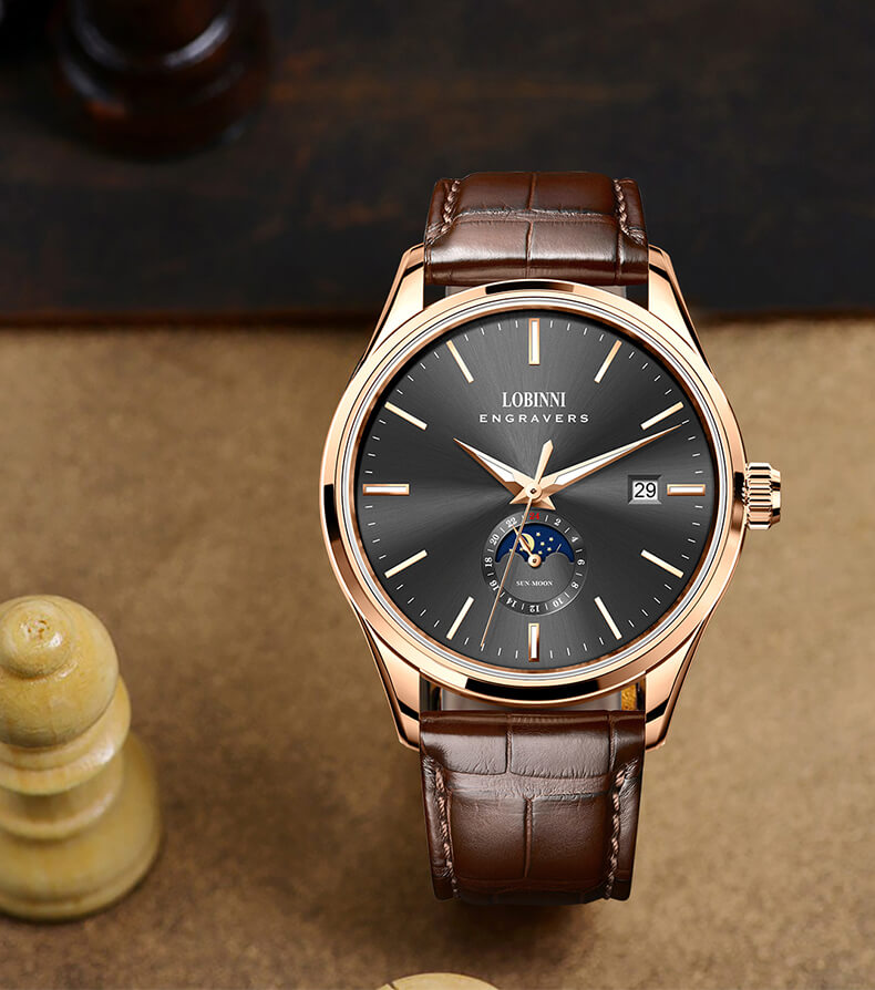 Đồng hồ nam chính hãng LOBINNI L19001-2 full box,hàng mới 100% ,kính sapphire chống nước,chống xước,dây da xịn ,kiểu dáng đơn giản ,mặt trắng đẹp