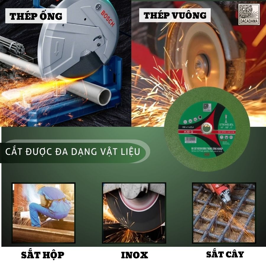 (Combo 10 Viên) Đá Cắt Sắt Resin Xanh lá 350x3x25.4mm Cắt Sắc Bén, Bền Bỉ, Ít Hao Mòn Và Độ Chính Xác Hoàn Hảo | TOPWIN Official Store
