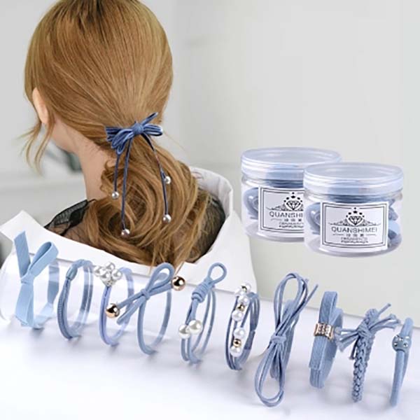 Hộp 12 chun buộc tóc 12 mẫu cho bạn gái