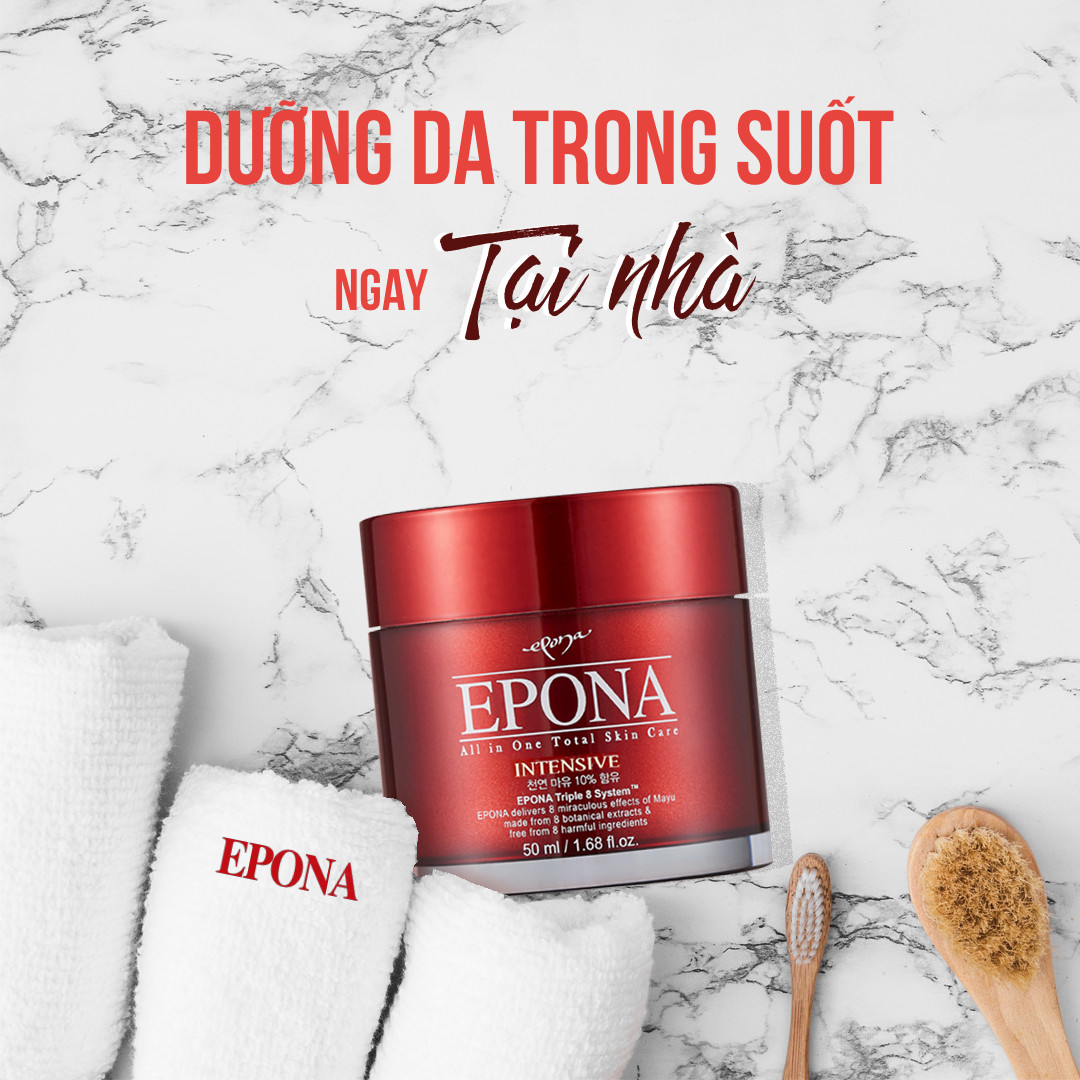 Kem Dưỡng Da Đa Năng Chống Lão Hóa, Làm Sáng Da Từ Dầu Ngựa Epona All In One Total Skin Care Intensive 50ml + Tặng kèm 1 băng đô tai mèo xinh xắn ( màu ngẫu nhiên)