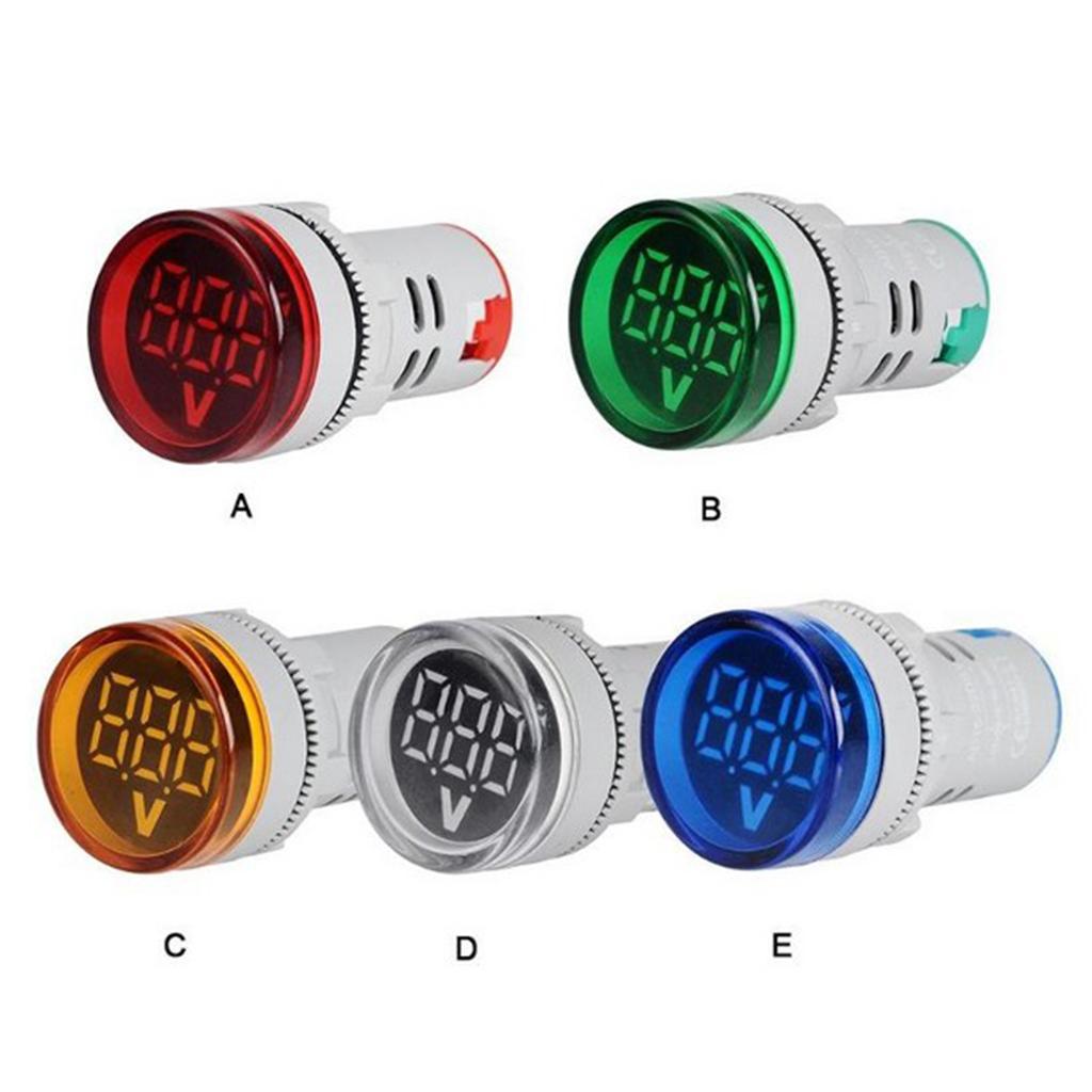 2x Mini Round Digital Voltmeter AC 12-500V Voltage