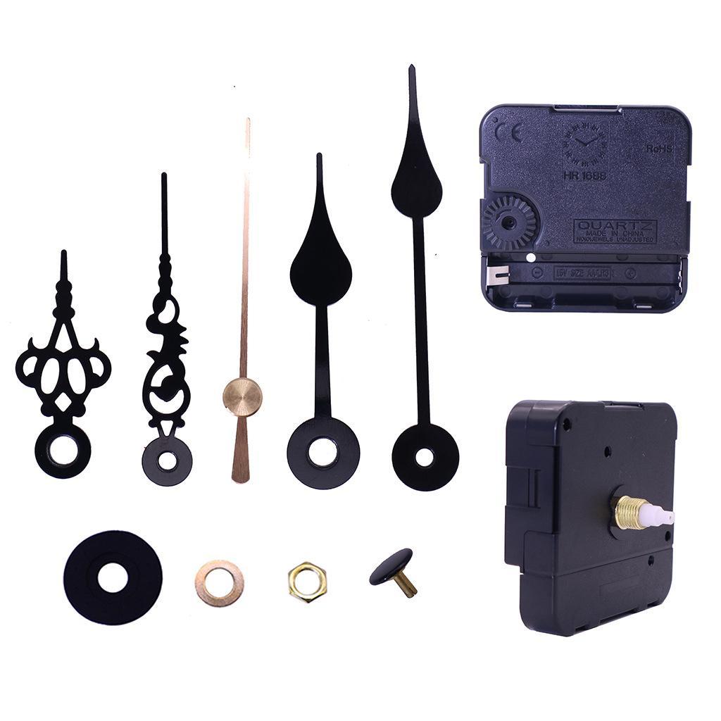 2x 1 Set Silent DIY Small Wall Clock Movement Repair Tool with 4 Long Pointers