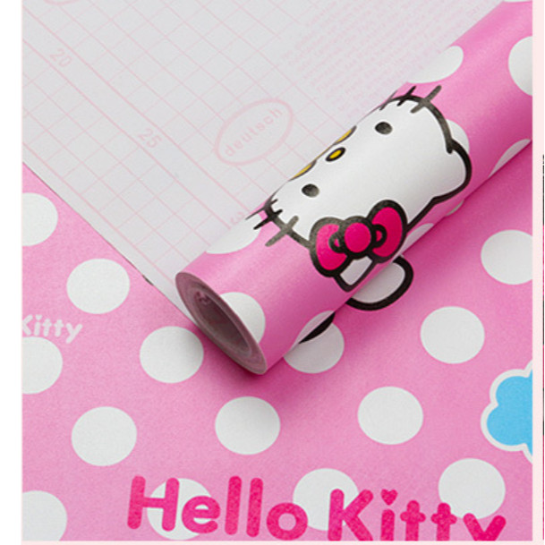Cuộn 5m Decal Giấy Dán Tường Kitty châm bi (5m dài x 0.45m rộng)