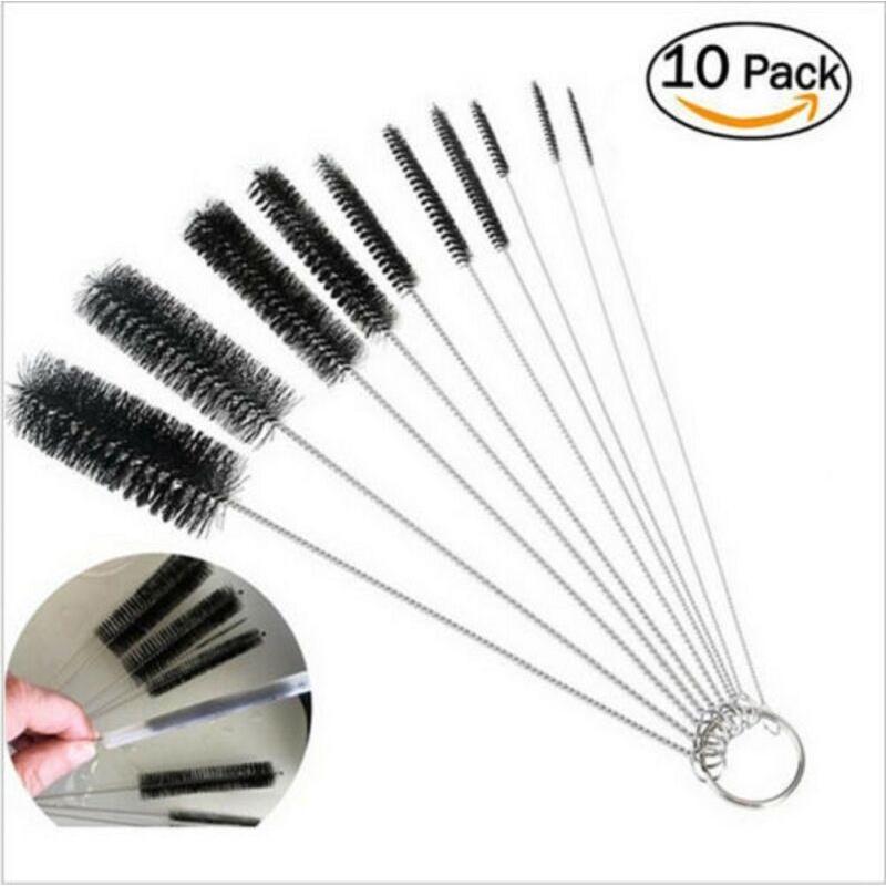 1 cái Cọ làm sạch chai lọ nhỏ dài ống hút ly nhỏ Dụng cụ làm sạch nhà bếp 10pcs set.