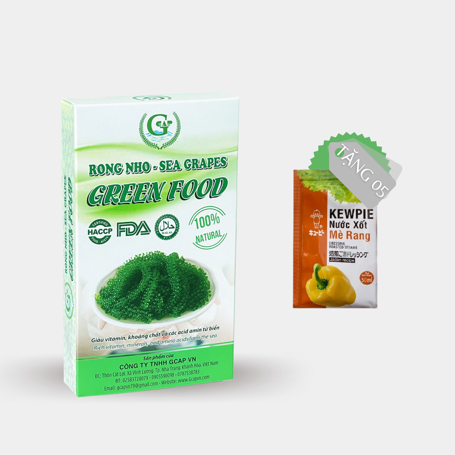 Rong nho biển GREEN FOOD - Sea grapes - Giàu vitamin, khoáng chất và các axit amin  (Hộp 100g)