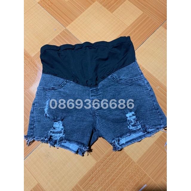 Quần short bầu️quần đùi bầu chất jean cao cấp️có đáp bụng️có chun chỉnh to nhỏ️quần bầu size s-3xl QB105