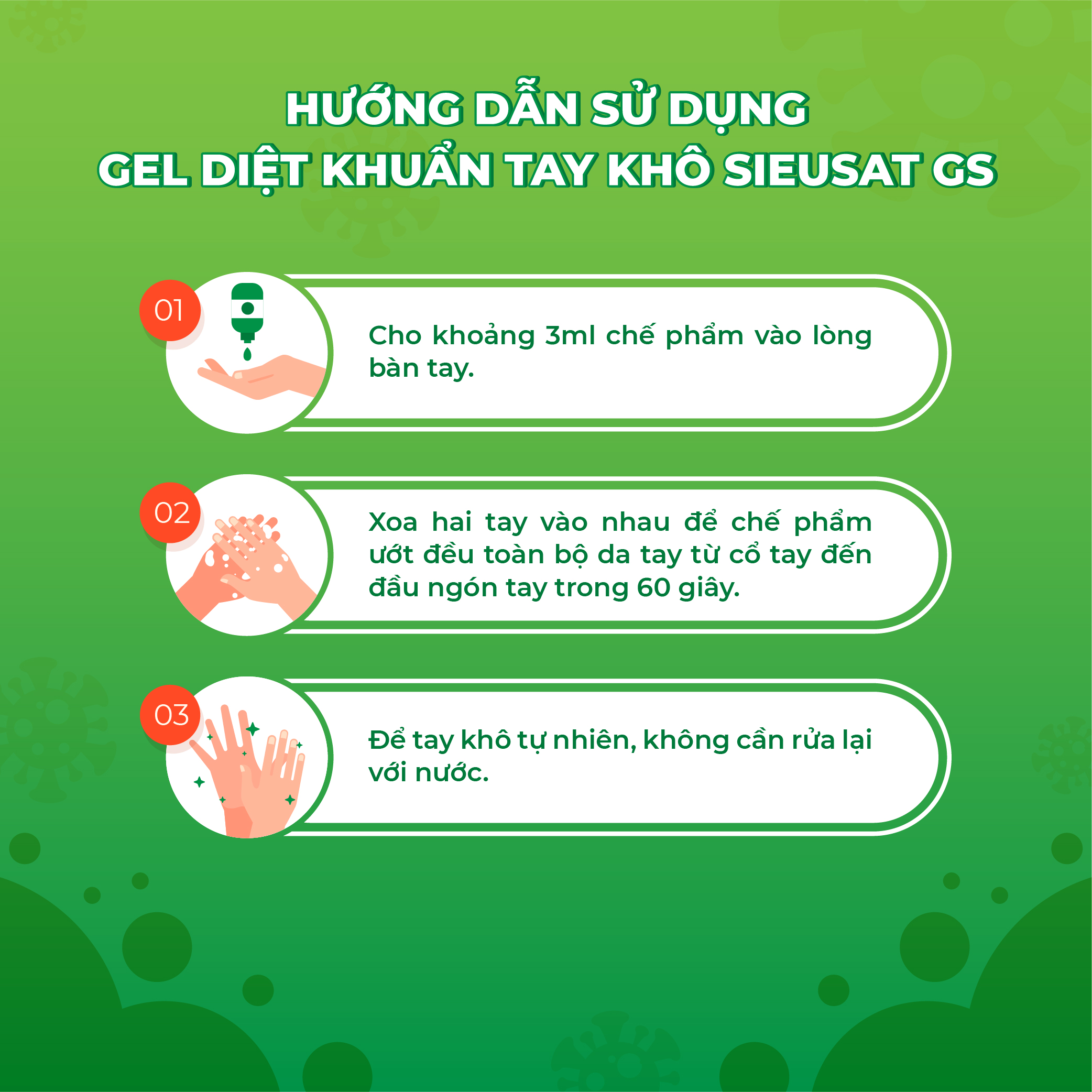 Gel diệt khuẩn tay khô Sieusat GS dạng gel - 90 ml