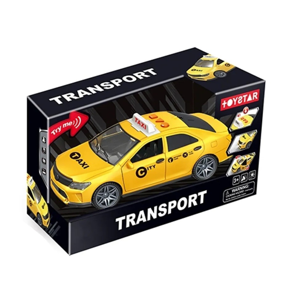 TOYSTAR-666-21Q  Mô hình đồ chơi xe ô tô Taxi, Xe ô tô đồ chơi cho trẻ em