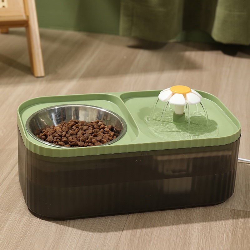 Máy Lọc Nước Hình Bông Hoa - Kèm Bát Ăn Cho Chó Mèo - Mie Petshop